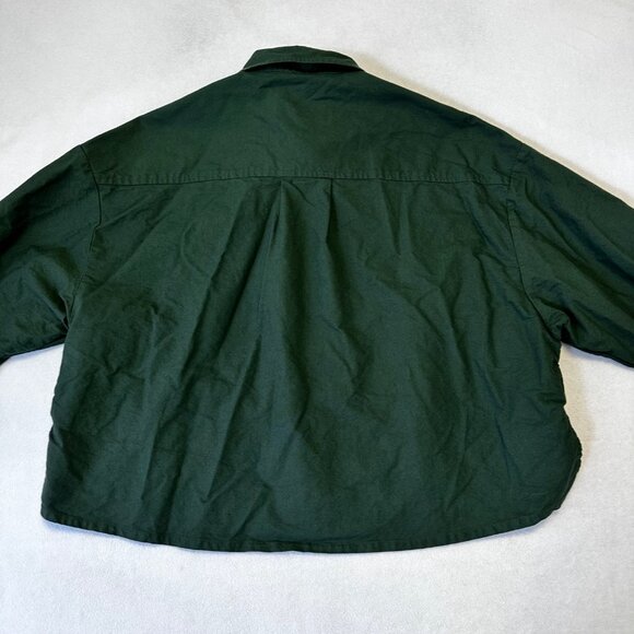 Tradlands Womens Boxy Long Sleeve Button Up Top Size M Hunter Green READ - Picture 6 of 14